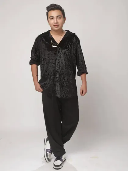 A full-length shot showcasing my personal style. My brand is about being confident, unique, and always ready to perform.