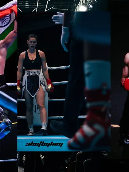 From the champion's walk-out draped in the flag to the focused stance of a female warrior ready for battle, I document every key player and moment that makes fight night electric.