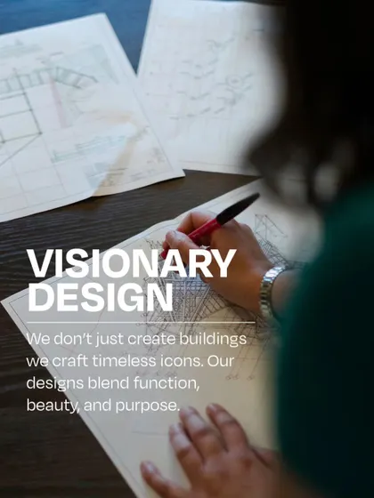 This image illustrates our commitment to visionary design, showing an architect at the drawing board. We don't just create buildings; we craft timeless icons that blend function, beauty, and purpose.