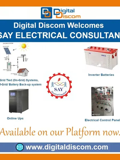 SAY Electrical Consultant provides expertise in solar grid-tied (on-grid) and solar off-grid systems, complete with battery backup solutions for uninterrupted power.