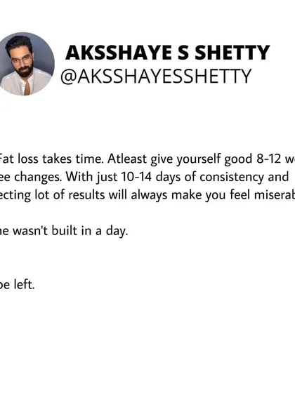 Remember this fat loss fact: fat loss takes time. Give yourself at least 8-12 weeks of consistency before you expect to see significant changes. Patience is non-negotiable.