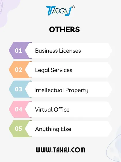 **Our Other Specialized Services.** Beyond core compliance, we offer a range of other services including business licenses, legal support, intellectual property registration, and virtual office solutions.