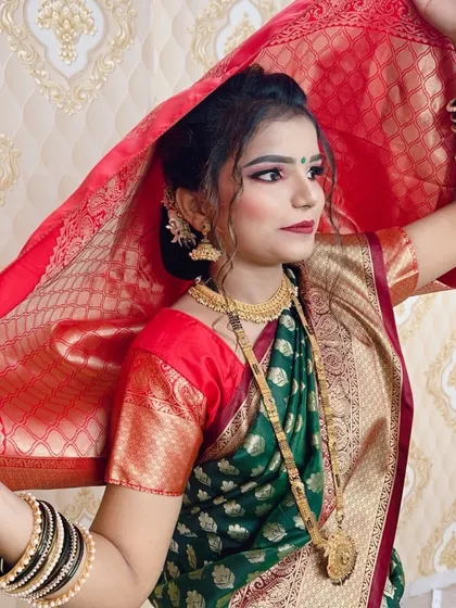 A beautiful shot of the bride with her veil, capturing the elegance of the final look.