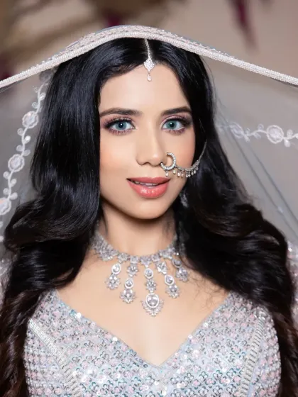 A lovely shot of a student's work, with the bride peeking through her dupatta. This is the kind of storytelling we practice in our portfolio shoots.