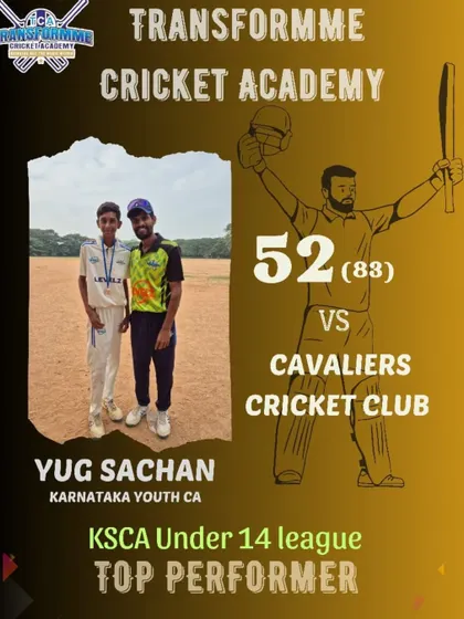 Yug Sachan's brilliant half-century in the KSCA U-14 league match.