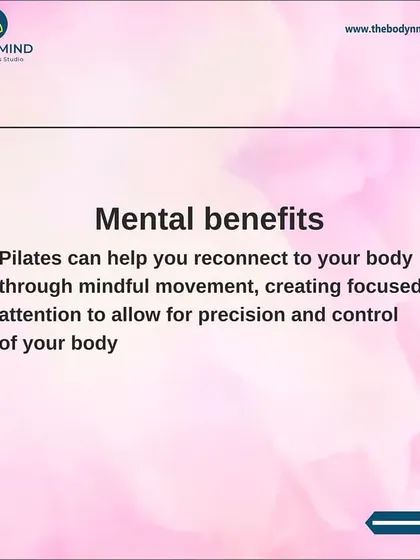 Postnatal Pilates offers profound mental benefits. It helps you reconnect with your body through mindful movement, creating focused attention that allows for greater precision, control, and a sense of calm.