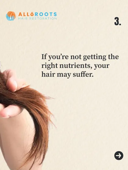 If you are not getting the right nutrients from your diet, your hair will suffer. Weak, brittle hair and increased shedding are often direct results of a nutritional deficiency that needs to be addressed.