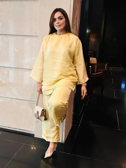 Leaning into the minimalist charm of this Choga set. The clean lines and soft yellow color make it a versatile piece for many occasions.