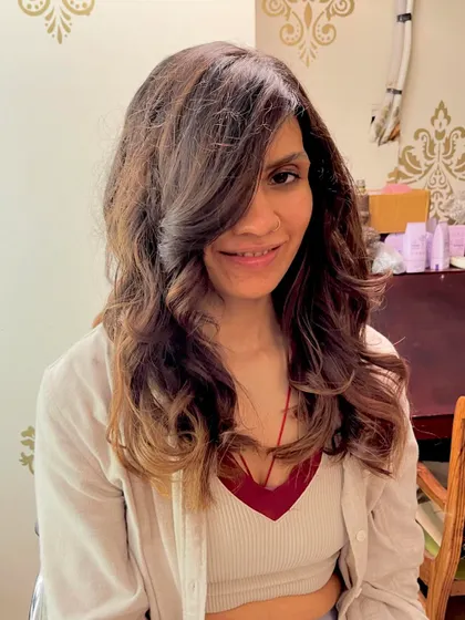 A pageant-ready look with lots of bounce and shine.