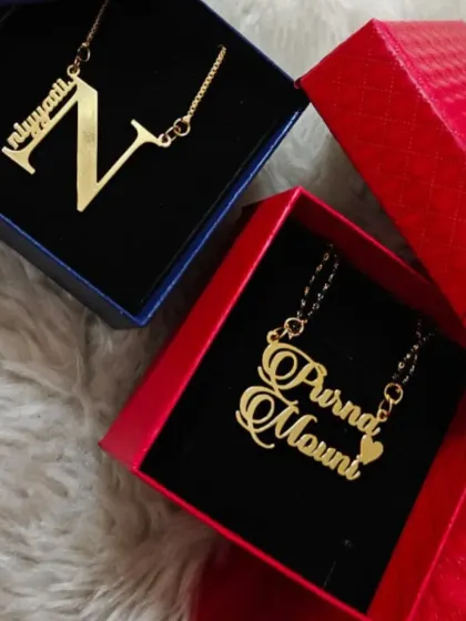 More examples of my custom name necklaces. I can create designs with just an initial or with two names intertwined, perfect for couples.