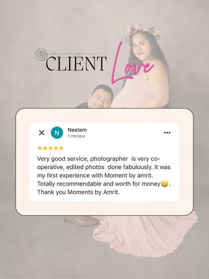 "Very good service, photographer is very co-operative, edited photos done fabulously." Thank you, Neelam! I'm so glad you felt it was worth it and that you loved the final images.
