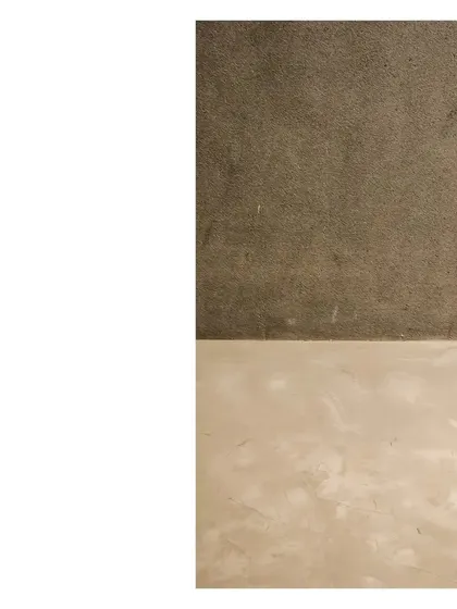 A study in texture for a gallery space. Seamless gray concrete covers the floors and walls, creating a neutral, elemental backdrop that allows the art, music, and people to become the focus.