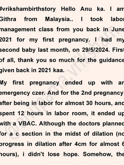 This mother from Malaysia shares her VBAC story after her first pregnancy ended in an emergency C-section. Her determination paid off, even when doctors were considering another C-section.