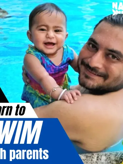 An invitation for parents to join their kids and learn essential survival swimming skills together.
