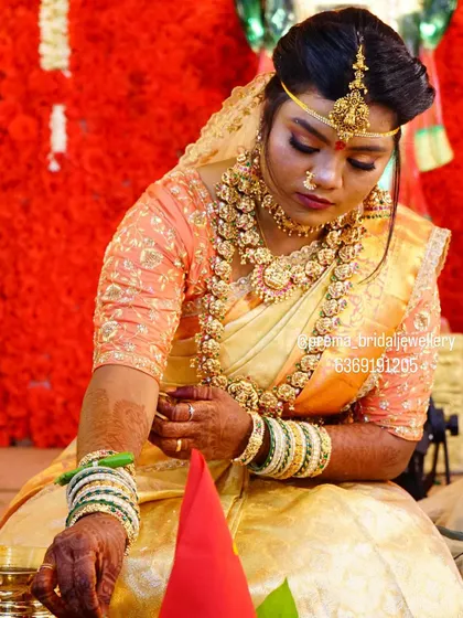 A duplicate of image 111, showing the bride during her wedding rituals.