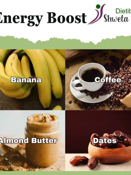 For a natural energy boost, I recommend foods like bananas, coffee, almond butter, and dates. These provide quick and sustained energy to fuel your day.