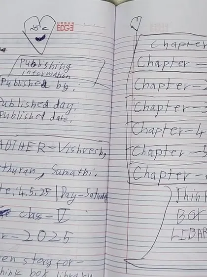 The table of contents for the multiverse story, showing how much thought and structure went into this creative project. We are so proud to have such dedicated young authors.
