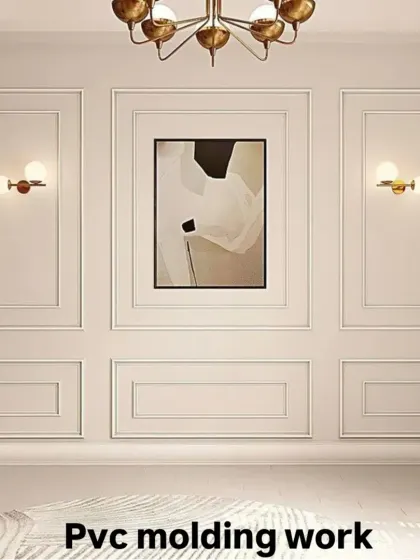 Another PVC molding design, used here to create frames for artwork. This is a cost-effective way to make your walls look custom and high-end.