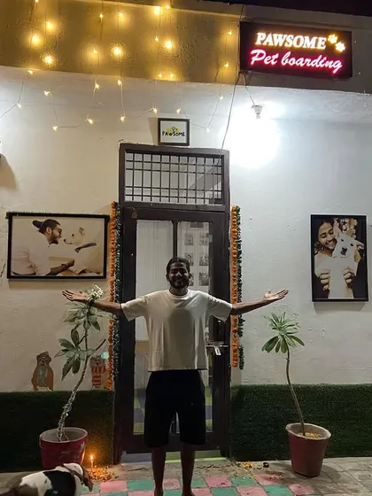 Happy Diwali from me and the pack! My arms are always open to welcome your furry family members.