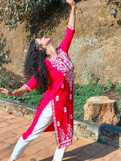 Reaching for the sky in this expressive pose. Dance is about using your whole body to tell a story.