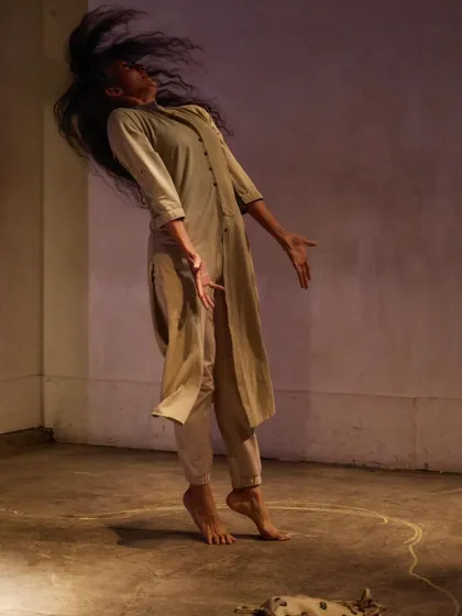 This photo from "DANDYLION" captures the essence of the performance: a raw, physical expression of the struggle and beauty of life, inspired by nature.