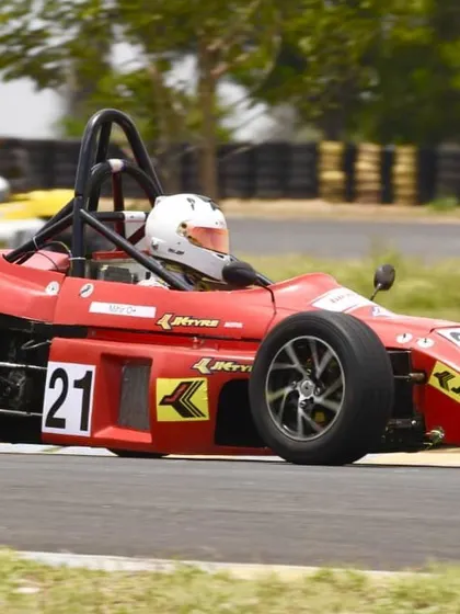 Another angle of our Formula LGB car on track, showing its stability and speed through the corners.