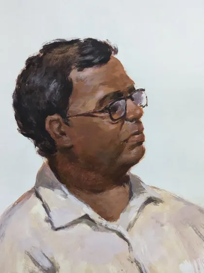 A quick acrylic sketch done during the Diwali vacation. I believe in 'kaam karte raho,' always keep practicing.