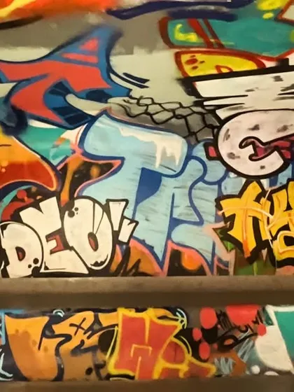 A static shot of the 'Graff Overload' wall. This style is perfect for spaces that want a raw, authentic street vibe, like arcades, cafes, or creative studios.