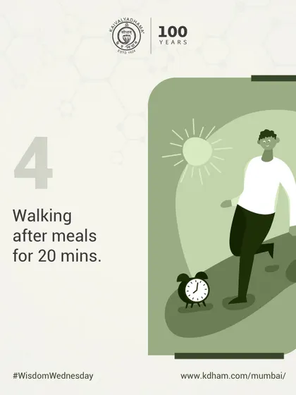 A gentle 20-minute walk after meals is an excellent habit for aiding digestion, regulating blood sugar levels, and preventing post-meal lethargy.