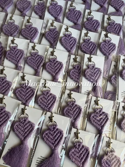 A bulk order of my lavender heart keychains. This color is so popular and looks beautiful in a large batch.
