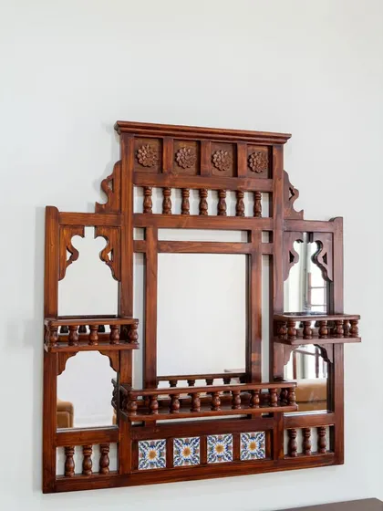 The full jharokha mirror, a stunning piece of functional art.