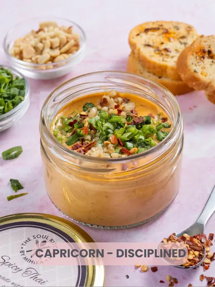 Capricorn: Disciplined. This sign pairs well with the perfectly balanced heat and flavour of our Spicy Thai dip.