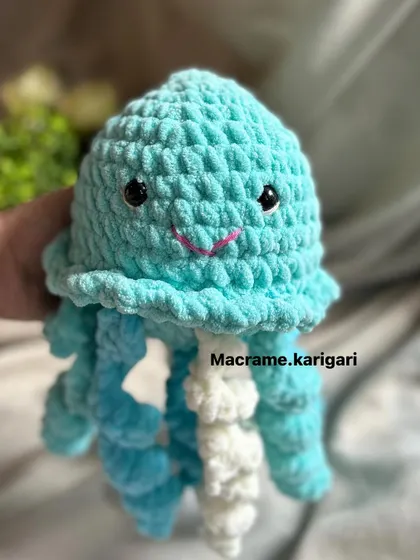 Our crochet octopus is specially designed to be comforting for babies. The soft, curly tentacles are easy for little hands to grasp and are said to mimic the feeling of the umbilical cord.