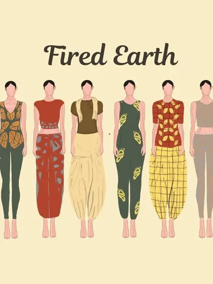 The design illustrations for our 'Fired Earth' yoga wear collection. The line was created to raise awareness about climate change, using natural dyes and comfortable cotton to enhance the yoga experience.