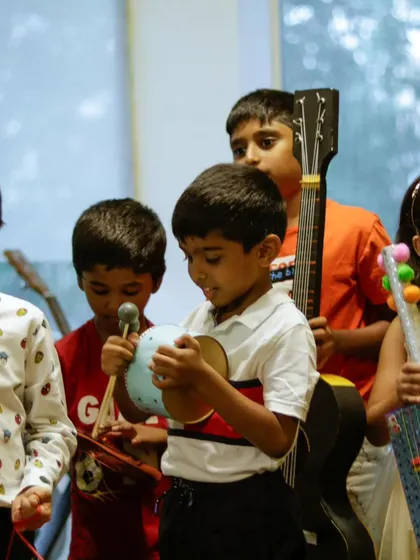 The summer camp recital, where kids get to perform with various fun, hand-made instruments.