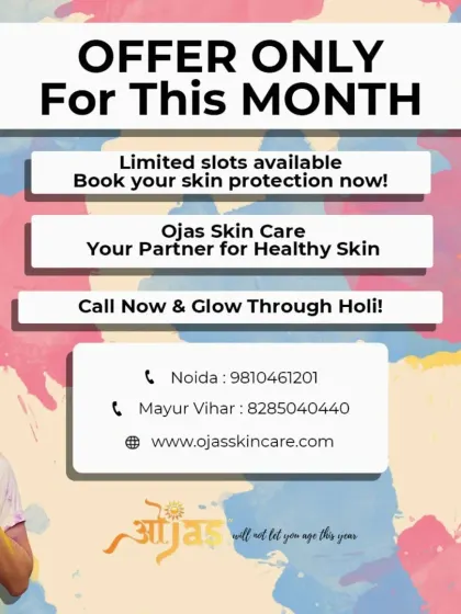 Glow through Holi with our special offer for this month. Book your skin protection treatment now, as limited slots are available to get your skin ready for the festivities.