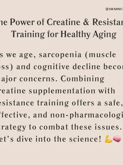 The power of creatine and resistance training for healthy aging is backed by science. This combination is a safe and effective way to fight muscle loss and cognitive decline as we get older.