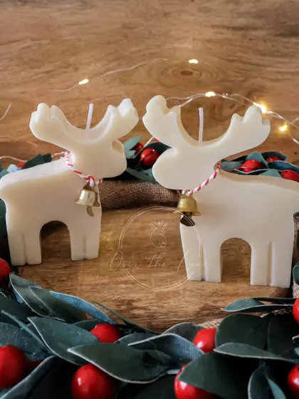 My charming elk candles, complete with little jingle bells. These were a popular part of my Christmas collection.