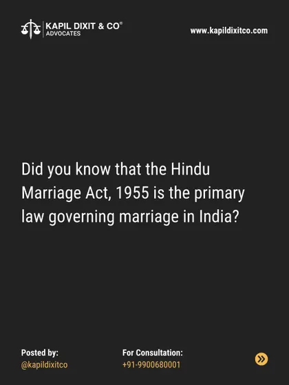 Did you know the Hindu Marriage Act of 1955 is the principal law governing marriage in India?