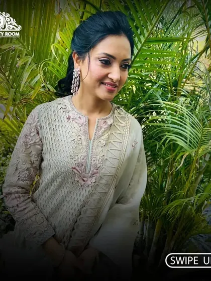 This client looks serene and elegant. The makeup is minimal and fresh, letting her natural beauty be the focus.