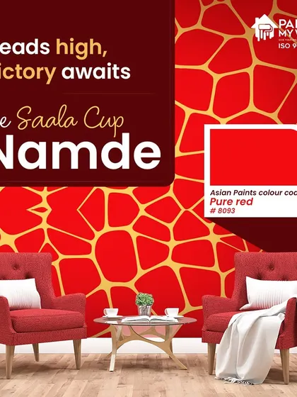 Ee Sala Cup Namde! Cheering with all our might for the red and gold brigade. As an RCB fan, I stand with you. Let's show our undying support by splashing the color of the Challengers on your walls.