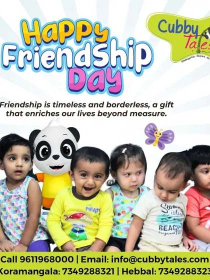 Happy Friendship Day. At Cubby Tales, we see friendships blossom every day. We teach our children the value of kindness and cherish the bonds they build that can last a lifetime.