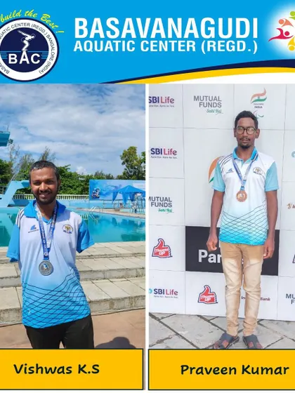 Vishwas K.S and Praveen Kumar with their silver and bronze medals from the 24th National Para-swimming Championship in Goa. We celebrate every podium finish of our dedicated para-athletes.