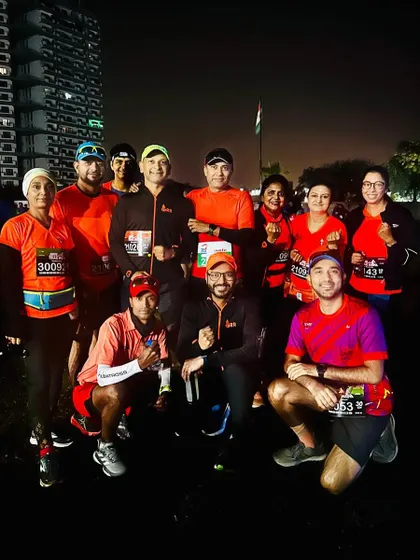 The tribe at the start line of the Aravali Trail Run, ready to take on the challenge in the dark.