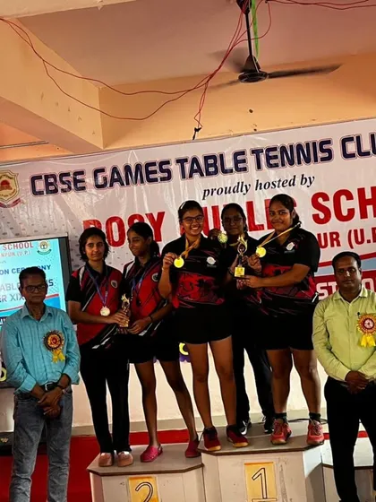 Celebrating a clean sweep at the CBSE Cluster Table Tennis Championship. Our girls' teams dominated the podium, a reflection of their deep talent pool and consistent training.