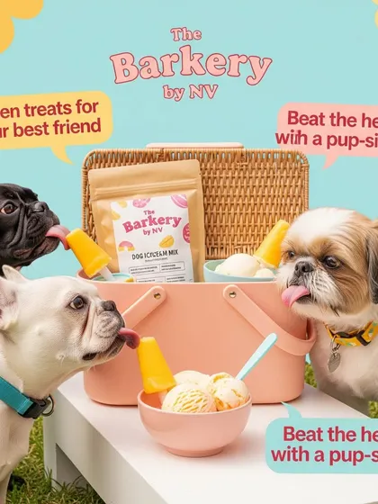 Summer days are better with a pup-sicle! My DIY Dog Ice Cream mixes are a huge hit. This photo captures the fun of sharing a cool, safe, and delicious treat with your best friends. It's all about creating happy moments together.