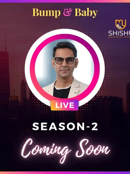 Coming soon! An announcement for Season 2 of the "Bump & Baby" Instagram Live event series, where we discuss all things related to pregnancy and parenting.
