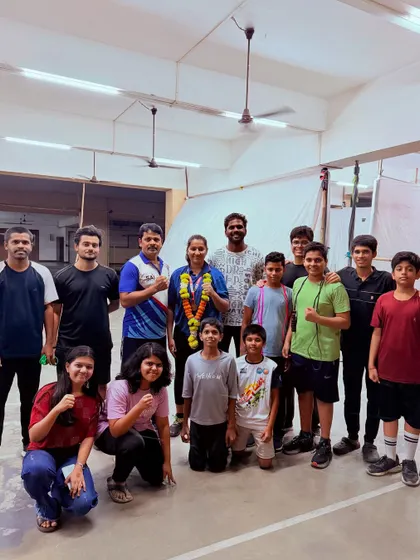 When one of us wins, the whole family celebrates. This is our team congratulating National Gold Medalist Prisha Pawar. We foster a supportive, family-like atmosphere where every achievement is a shared success.