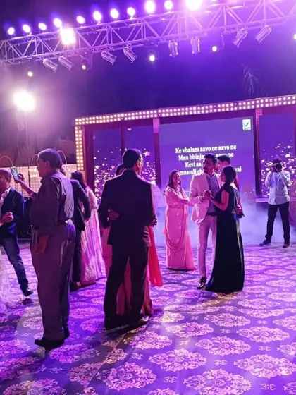 Getting the guests on the dance floor during the anniversary party. My job is to make sure everyone is having a great time.