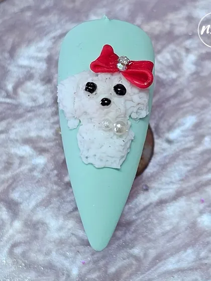 How adorable is this 3D fluffy dog? Using a special flocking powder technique, I can create textured, fuzzy-looking characters that are soft to the touch.